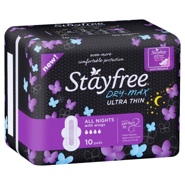 STAYFREE Ultra Thin Dry Max Night Wing 10